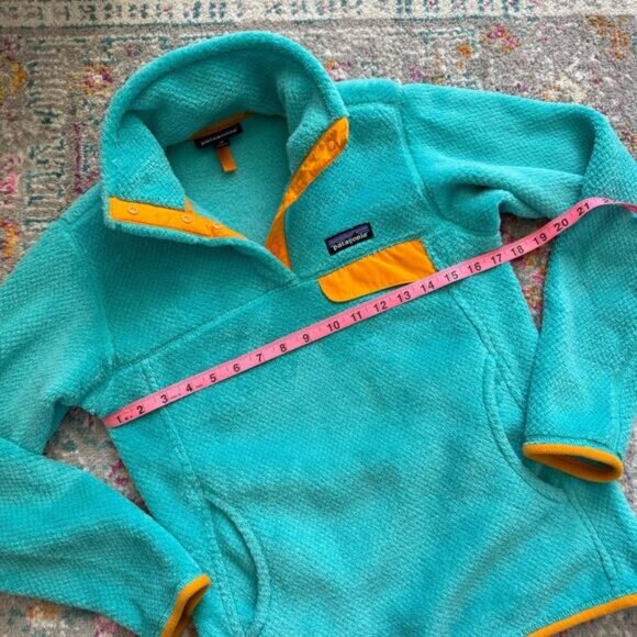Patagonia Re-Tool Snap-T Turquoise Orange Pullover Sweater Women’s Size XS - Picture 7 of 12